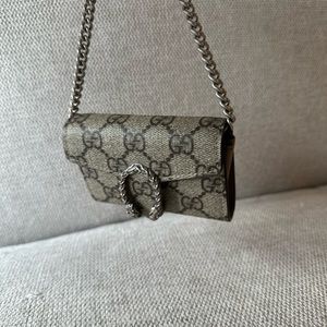 Pre Owned Gucci Dionysus Card Holder with Chain - No Original Dust Bag